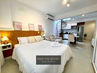 Loft moderno com terraço e vista Cristo - 9