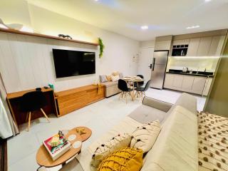Flat Luxo com Academia, Coworking e Rooftop - Beira Mar 4 min - 2