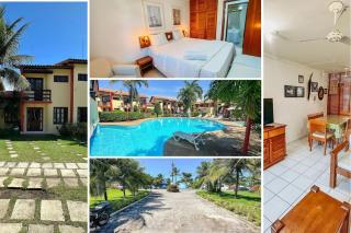 Casas com 2 ou 3 suítes no Residencial Jerusalem 2,frente mar em Coroa Vermelha (BA), condomíonio com piscina, sauna e portaria 24hrs atravessou a rua está no mar. - Santa Cruz Cabrália - 9