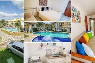 Flat's com 1 suíte no pavimento superior com internet privativa 300MBPS localizado no Residencial Mont Hebron, condomínio a aproximadamente 250m da praia de Taperapuã, com piscinas, sauna e portaria 24hrs - Porto Seguro - 9