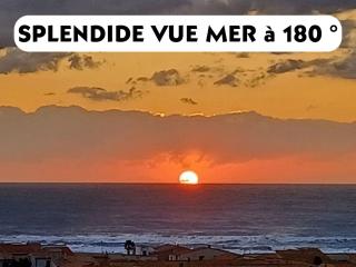 DUPLEX PLEINE VUE MER PISCINE parking fibre wifi plage et centre ville a pied st pierre la mer - Fleury - 6