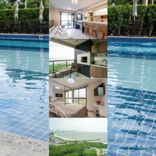 Apto Vista Mar 3 Quartos Ares Condicionados Cozinha Completa Piscina Academia Playground infantil Salão de Jogos a 50m PRAIA Reserve agora mesmo! - Penha - 0