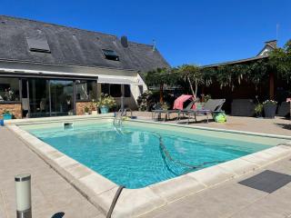 Maison familiale avec piscine chauffée, proche plages et La Baule - FR-1-306-1266 - Saint-Molf - 0