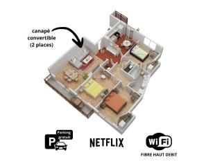Spacieux appartement,3 lits, coeur Dijon avec parking gratuit - Dijon - 9