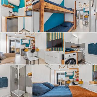 Studio cabine AZUR ,5 min mer -5 min Arena - clim - parking gratuit privée - 4 personnes - 9