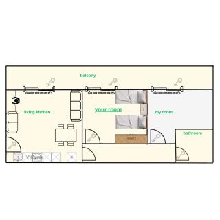 Sharing Apt- private room with 2 beds - Sarandë - 3
