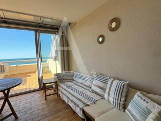 Studio cabine avec loggia et terrasse, 1er ligne et vue mer pour 4 personnes - Sète - 0