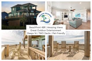 Breezy Point - Beachfront 4BR Home with Double Decks and Ocean Views - Bolivar Peninsula - 0