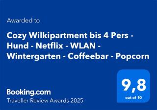 Cozy Wilkipartment bis 4 Pers - Hund - Netflix - WLAN - Wintergarten - Coffeebar - Popcorn - 9