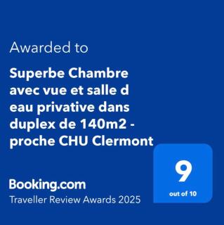 Superbe Chambre avec vue et salle d eau privative dans duplex de 140m2 - proche CHU Clermont - 6