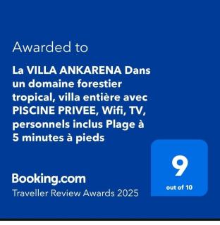 La VILLA ANKARENA Dans un domaine forestier tropical, villa entière avec PISCINE PRIVEE, Wifi, TV, personnels inclus Plage à 5 minutes à pieds - Sainte Marie - 9