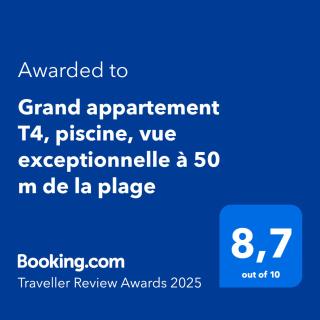 Grand appartement T4, piscine, vue exceptionnelle à 50 m de la plage - Propriano - 0