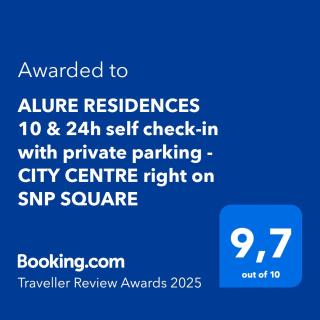 ALURE RESIDENCES 10 - 24h self check-in & private parking next to the apartment building included, CITY CENTER right on SNP Square in a quiet passage, new building, best deal in town - Banská Bystrica - 9
