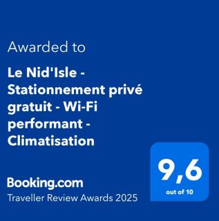 Le Nid'Isle - Stationnement privé gratuit - Wi-Fi performant - Climatisation - 9