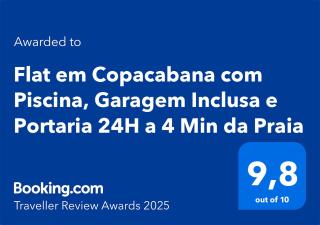 Flat em Copacabana com Piscina, Garagem Inclusa e Portaria 24h a 4 min da Praia - 9