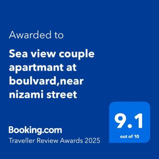 Sea view couple apartmant at boulvard,near nizami street - Baku - 9