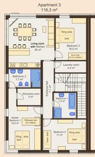 FamilyVilla, new 4 Luxury Big Apartments, parking - 1