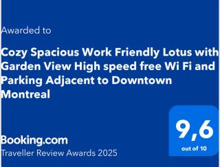 Cozy Spacious Work Friendly Lotus with Garden View High speed free Wi Fi and Parking Adjacent to Downtown Montreal - Montreal - 9