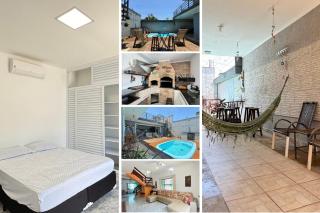 Casa a 300 metros Praia, 5 quartos, com área Gourmet , Mirante, Piscina, churrasqueira e ar condionado em 2 quartos - Peruíbe - 0