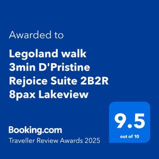 Legoland walk 3min D'Pristine Rejoice Suite 2B2R 8pax Lakeview - Nusajaya - 9