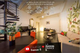 RétroMirabeau "Le Jacobin" - 75m2 - TERRASSE EXTERIEURE PATIO- 2 à 4 pers - CALME - COURS MIRABEAU HALLES GARE - EMPLACEMENT TOP - Chèques Vacances CONNECT - Narbonne - 0