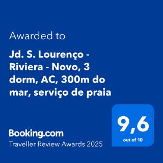 Jd. S. Lourenço - Riviera - Novo, 3 dorm, AC, 300m do mar, serviço de praia - Riviera de São Lourenço - 9