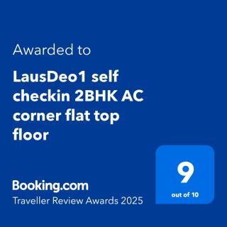 LausDeo1 self checkin 2BHK AC corner flat top floor - Trivandrum - 9