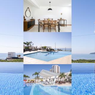 Apto Vista Mar Home Club Pé na Areia 3 Quartos Ares Condicionados Cozinha Completa Piscina Aquecida Jacuzzi Sauna Academia Quadra Playground Salão de Jogos 15min do Beto Carrero - Piçarras - 0