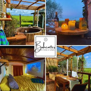 Winterharde pipowagen met hottub, bbq & uitzicht - 0