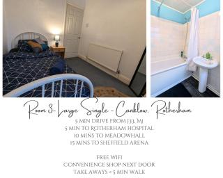Large double room, Free WiFi & Parking Near M1 - Canklow - 6