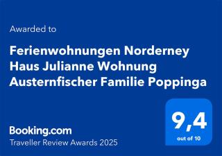 Ferienwohnungen Norderney Haus Julianne Wohnung Austernfischer Familie Poppinga - Norderney - 1