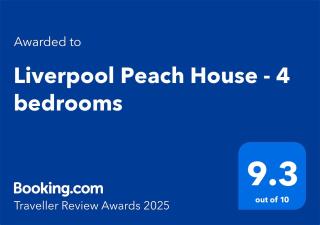 2025 Award Winner Liverpool Peach House - 4 Bedrooms - 9