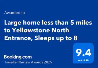 Bison Lodge - Lg Home - 2 bedrooms - less than 5 miles to Yellowstone North Entrance, Sleeps up to 8 - Gardiner - 9