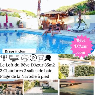 Rêve D'Azur en bord de mer à la Nartelle avec Piscine dans la résidence, Terrasse, BBQ, 2 chambres 2 sdb logement de 35m2 draps inclus - Sainte-Maxime - 9