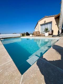 La Villa Bohème - 6 personnes, Piscine chauffée, 10 min des plages - Le Bernard - 6