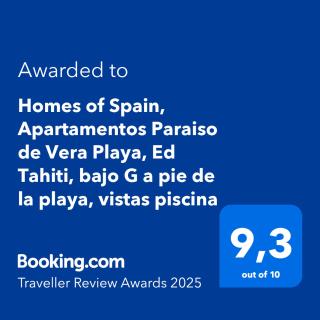 Homes of Spain, Apartamentos Paraiso de Vera Playa, Ed Tahiti, bajo G a pie de la playa, vistas piscina - Vera - 9