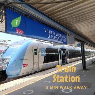 Studio Spacieux 4 Personnes avec Terrasse privée & Bureau - Gare à 4min, Paris en 30min - 1