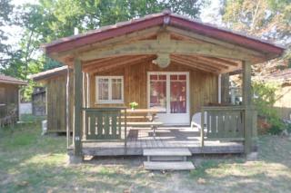 Chalet bois tout équipé 35 m2 2 chambres terrasse couverte place parking piscine collective 4 personnes - Arès - 7