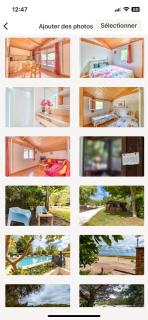 Chalet bois tout équipé 35 m2 2 chambres terrasse couverte place parking piscine collective 4 personnes - Arès - 5