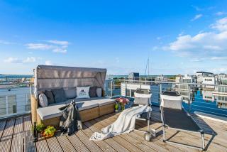 Treibholz: Meerblick, Dachterrasse, Bootsanleger, Badeleiter, Sauna - Olpenitz - 9