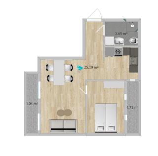 Cozy modern fully equipped 37 m2 apartment - 2