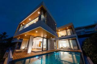 Villa Serenity Bay, Modern 4-BR Partial Sea View villa - Amphoe Koksamui - 9