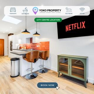 4 Bedroom 4 Bathroom House - Sleeps 7 - Prime Location, Free Parking, Self-Check-In, Workspace, Fast Wifi and Smart TV with Virgin TV and Netflix by Yoko Property - Northampton - 0