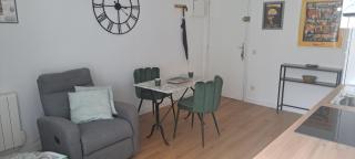 Grand studio Sophie avec petit coin nuit rénové avec goût Wi-Fi balcon parking 50m des cures - 4