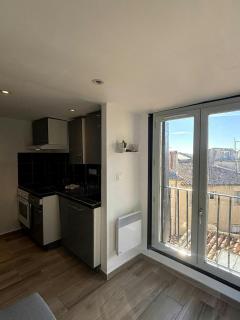 F2 4 pers - Centre Montpellier - Vue Toits & Montagnes - 5