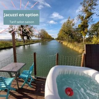 Cottage flottant terrasse jacuzzi option aux Portes de Dijon - - 0