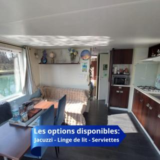 Cottage flottant terrasse gamme supérieure option jacuzzi proche Dijon - - 4
