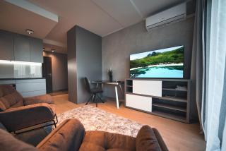 Modern central Riga apartment with balcony, gym access, dedicated parking, kitchen & AC - 2