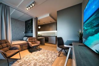 Modern central Riga apartment with balcony, gym access, dedicated parking, kitchen & AC - 6