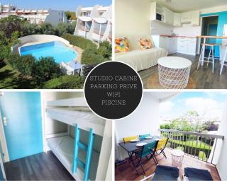 Charmant studio en bord de mer, piscine, climatisation, parking privé et wifi - 0